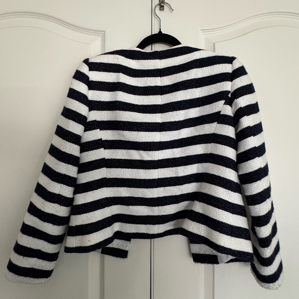 Tahari Striped Navy and White Women's Jacket - Picture 4 of 6